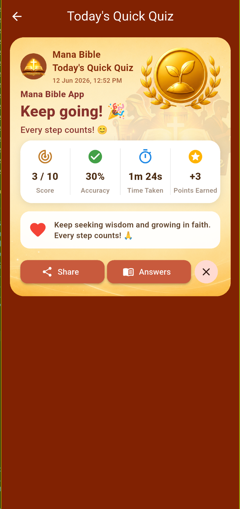 Quiz results